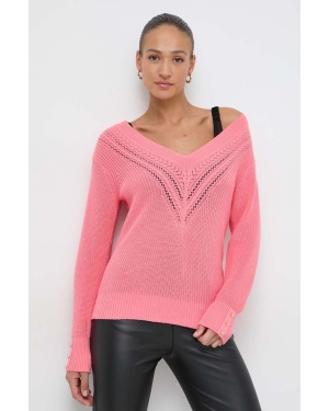 Morgan sweter bawełniany kolor różowy