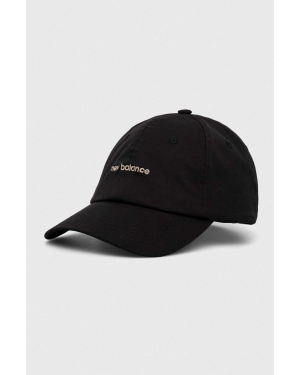 New Balance czapka z daszkiem LAH21100BK kolor czarny z aplikacją