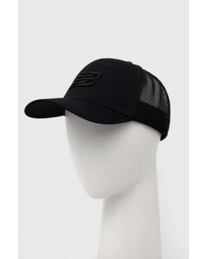 New Balance czapka z daszkiem LAH01001BKK LAH01001BKK kolor czarny z aplikacją
