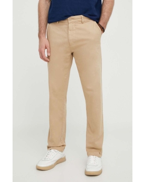 Pepe Jeans spodnie męskie kolor beżowy dopasowane