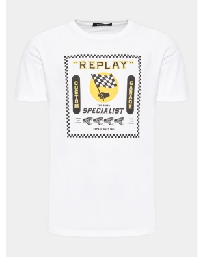 Replay T-Shirt M6649.000.2660 Biały Regular Fit