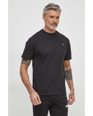 Puma t-shirt bawełniany MMQ męski kolor czarny gładki 624009