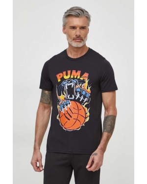 Puma t-shirt męski kolor czarny z nadrukiem 624825