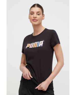 Puma t-shirt bawełniany damski kolor czarny 679916