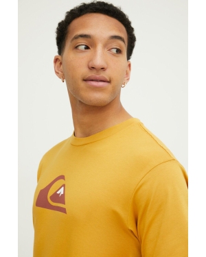 Quiksilver t-shirt bawełniany męski kolor żółty z nadrukiem