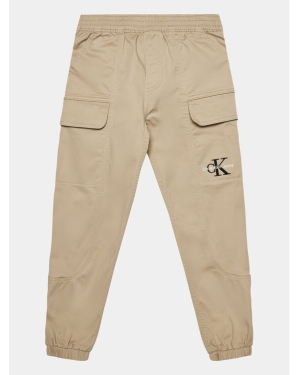Calvin Klein Jeans Joggery IB0IB01675 Beżowy Regular Fit