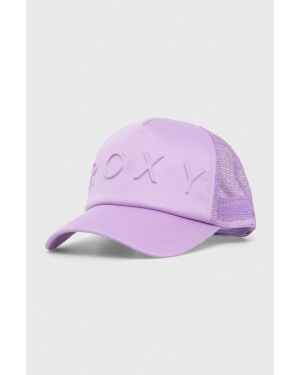 Roxy czapka z daszkiem kolor fioletowy gładka