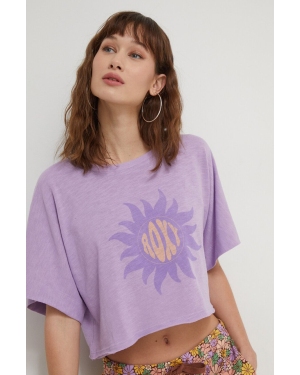 Roxy t-shirt damski kolor fioletowy