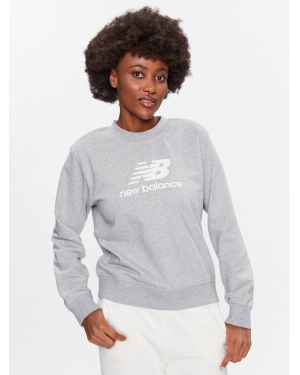 New Balance Bluza Essentials Stacked Logo WT31532 Szary Relaxed Fit