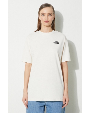 The North Face t-shirt bawełniany W S/S Essential Oversize Tee damski kolor beżowy NF0A87NQQLI1