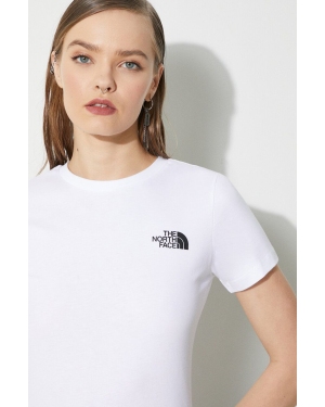 The North Face t-shirt bawełniany W S/S Redbox Slim Tee damski kolor biały NF0A87NMFN41
