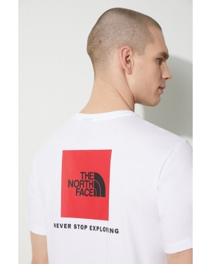The North Face t-shirt bawełniany M S/S Redbox Tee męski kolor biały z nadrukiem NF0A87NPFN41