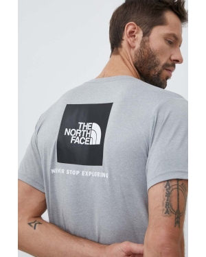 The North Face t-shirt sportowy Reaxion kolor szary z nadrukiem NF0A4CDWX8A1