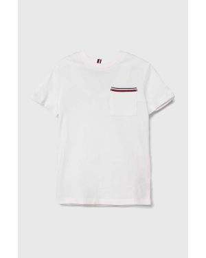 Tommy Hilfiger t-shirt bawełniany dziecięcy kolor biały gładki