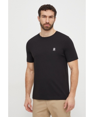 Tommy Hilfiger t-shirt bawełniany męski kolor czarny z aplikacją MW0MW33987