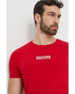 Tommy Hilfiger t-shirt bawełniany męski kolor czerwony z nadrukiem MW0MW34387