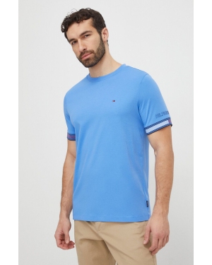 Tommy Hilfiger t-shirt bawełniany męski kolor niebieski z nadrukiem MW0MW34430