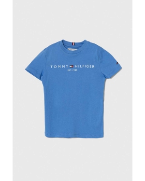 Tommy Hilfiger t-shirt bawełniany dziecięcy kolor niebieski