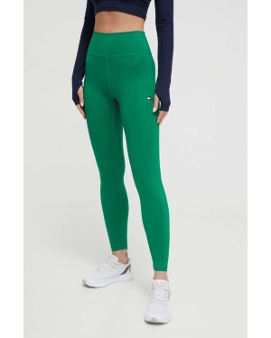 Tommy Hilfiger legginsy damskie kolor zielony gładkie