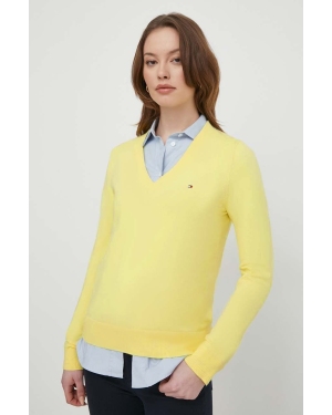Tommy Hilfiger sweter damski kolor żółty lekki