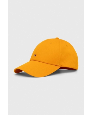 Tommy Hilfiger czapka z daszkiem bawełniana kolor pomarańczowy gładka