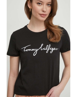 Tommy Hilfiger t-shirt bawełniany damski kolor czarny WW0WW41674