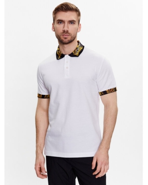 Versace Jeans Couture Polo Baroque 74GAGT18 Biały Regular Fit