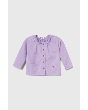 United Colors of Benetton bluza niemowlęca kolor fioletowy gładka