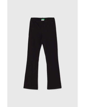 United Colors of Benetton spodnie dziecięce kolor czarny gładkie