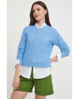 United Colors of Benetton sweter bawełniany kolor niebieski lekki