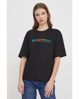 United Colors of Benetton t-shirt bawełniany damski kolor czarny