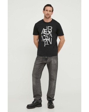 Armani Exchange t-shirt bawełniany męski kolor czarny z nadrukiem