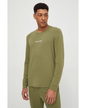 Calvin Klein Underwear longsleeve lounge kolor zielony z nadrukiem