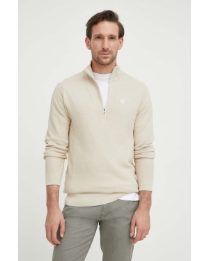 G-Star Raw sweter bawełniany kolor beżowy lekki