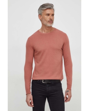 Sisley sweter męski kolor różowy lekki