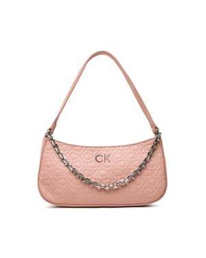 Calvin Klein Torebka Re-Lock Shoulder Bag Emb Mono K60K610204 Różowy