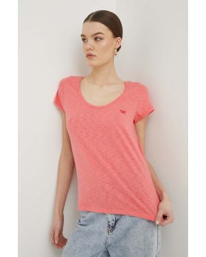 Superdry t-shirt damski kolor różowy