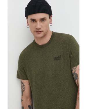 Superdry t-shirt bawełniany męski kolor zielony melanżowy
