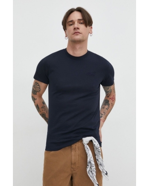 Superdry t-shirt bawełniany męski kolor granatowy gładki