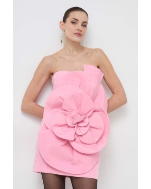Bardot sukienka kolor różowy mini prosta