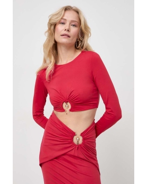 Bardot bluzka damska kolor czerwony gładka