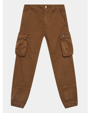 Guess Spodnie materiałowe L3BB02 WE1L0 Brązowy Regular Fit