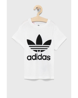 adidas Originals T-shirt bawełniany dziecięcy H25246 kolor biały z nadrukiem