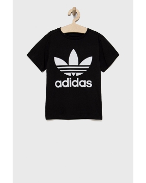 adidas Originals t-shirt bawełniany dziecięcy H25245 kolor czarny z nadrukiem