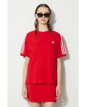 adidas Originals t-shirt 3-Stripes Tee damski kolor czerwony IR8050