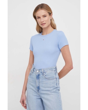 Tommy Jeans t-shirt damski kolor niebieski DW0DW17383