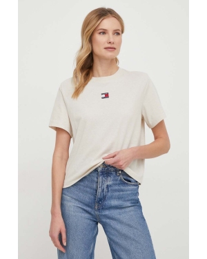 Tommy Jeans t-shirt damski kolor beżowy DW0DW17391