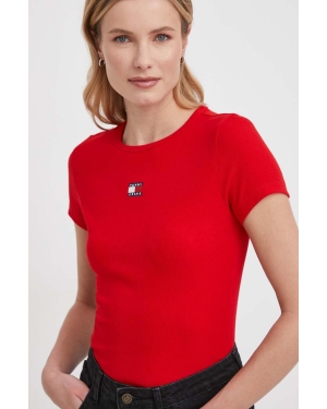 Tommy Jeans t-shirt damski kolor czerwony DW0DW17881
