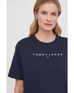 Tommy Jeans t-shirt bawełniany damski kolor granatowy DW0DW17836