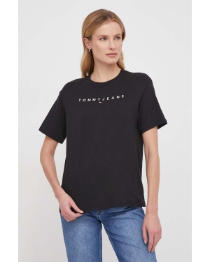 Tommy Jeans t-shirt bawełniany damski kolor czarny DW0DW17836
